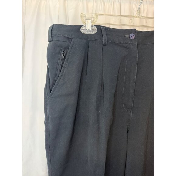 L.L.Bean Women's Black Dress Pants Medium Tall 14 100% Polyester - Picture 2 of 7